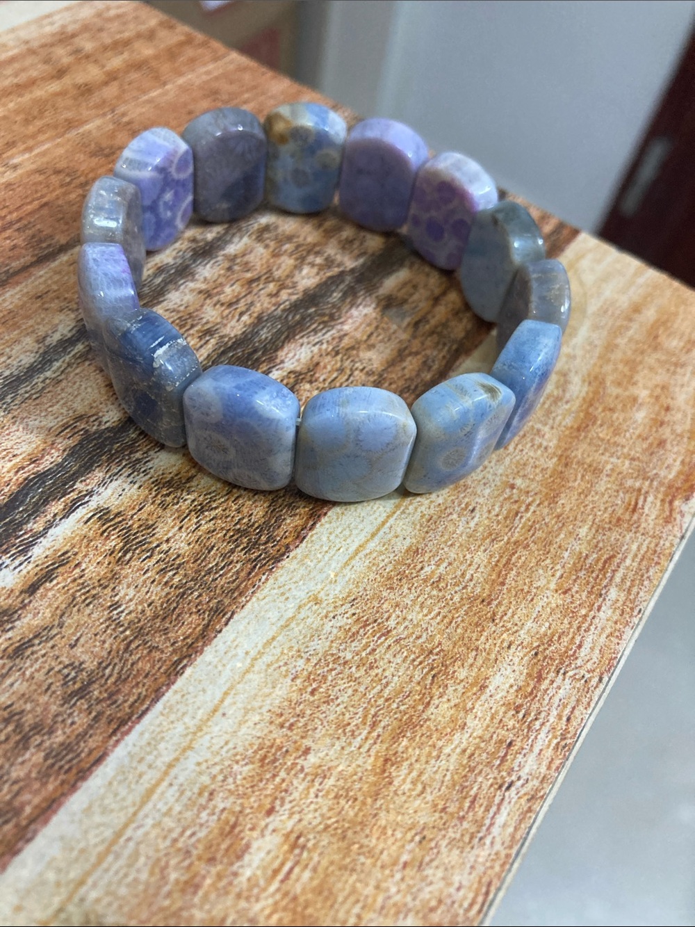 Lavender Blue Ocean Jasper Stretch Bracelet - Women Jewelry